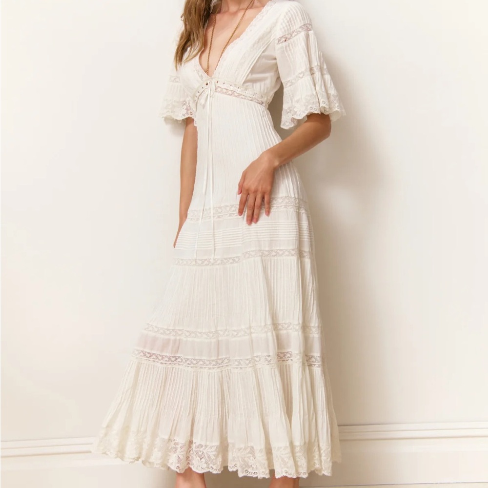 LoveShackFancy Marlowe Cotton Midi Dress Size 4